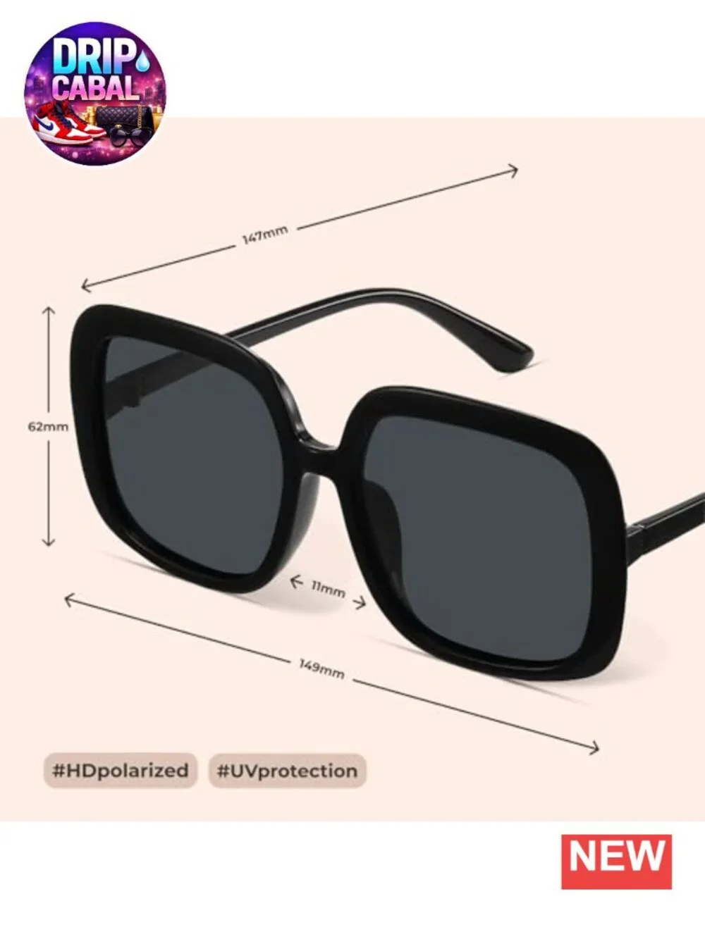 Oversized Polarized Sunglasses Women Retro Trendy Shades UV400